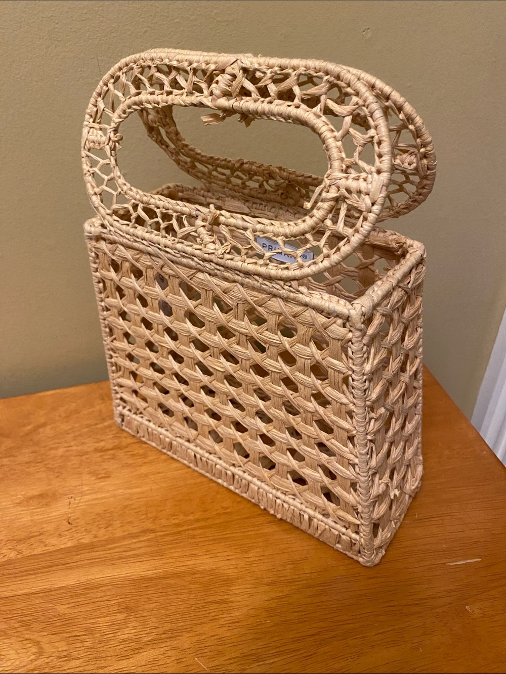 NWT Primark Open Woven Straw Wicker Small Bag - Picture 4 of 5